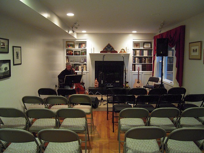 The seats are arranged for a concert