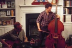  Liberty playing acoustic guitar with Stephan on upright bass 